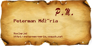 Peterman Mária névjegykártya